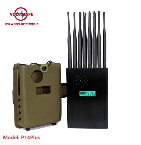Fourteen Frequency Bands Wireless Signal Blocker 20 - 25 Meters High Power Handheld
