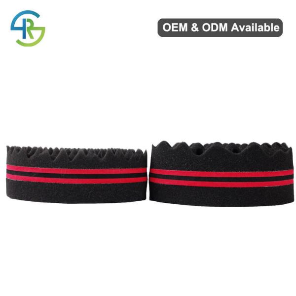 Wave Shaped Afro Sponge Brush OEM Barber Hair Brush Sponge Customized