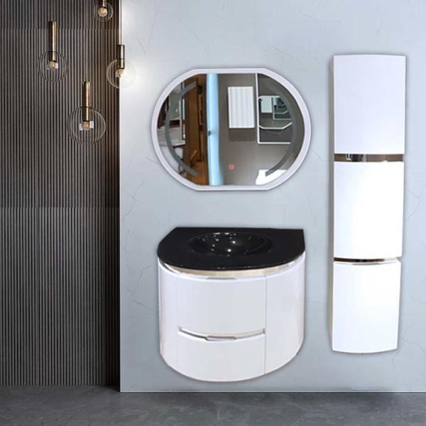70*48*54cm PVC Bathroom Cabinets With Side Cabinet And Mirror