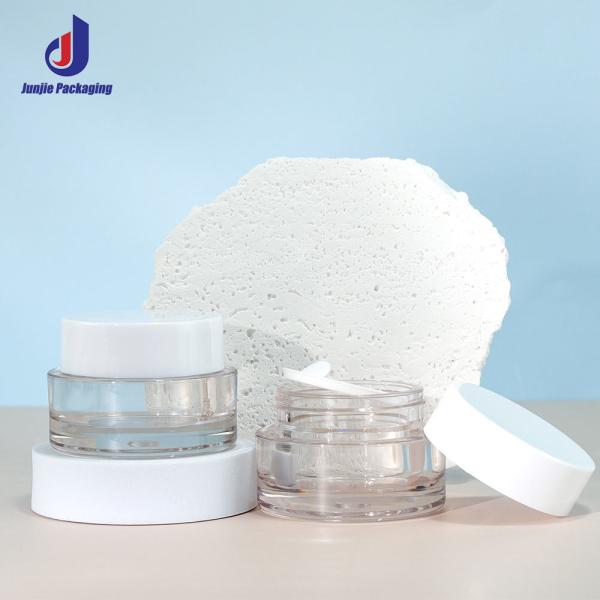 Transparent 50G Acrylic Double Wall Jar for Cosmetic Cream PETG Base Material