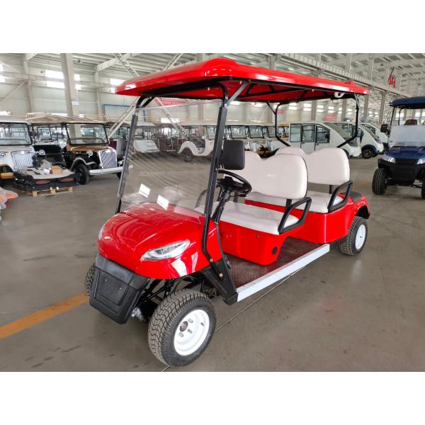 Экономично-эффективная четырехместная передняя электрическая тележка для гольфа с настраиваемыми цветами свинцово-кислотными батареями и светодиодными лампами