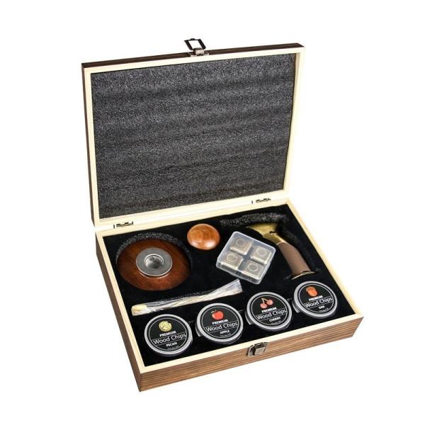 Hot Sale Modern Design Metal Whiskey Smoker Set with Disposable Wooden Cocktail Shaker Bar Tool Set Hot Gift Box Wholesale