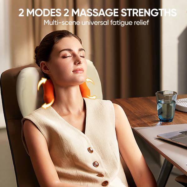 Masseur de dos et de cou Shiatsu Papillon avec chaleur, masseur d'épaules Shiatsu pour le soulagement de la douleur, pétrissage profond des tissus, soulagement de la douleur musculaire du corps, utilisation à la maison, en voiture, au bureau