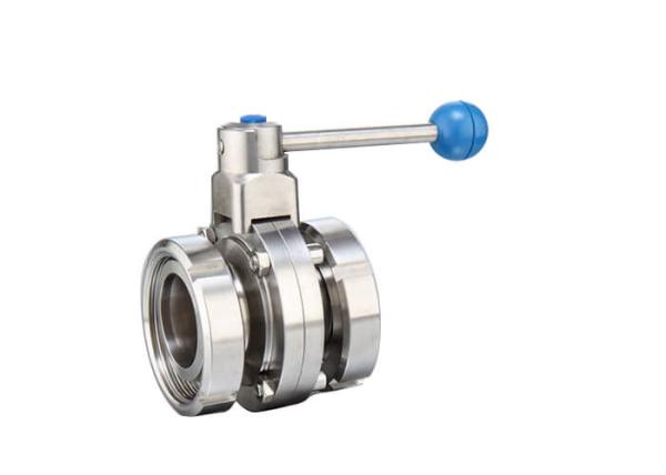 Sanitary Stainless Steel Welded Butterfly Valve Female Thread Connection