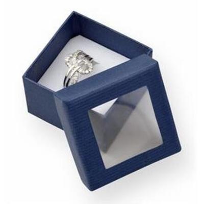 Luxury Small Cardboard Gift Boxes Gift Ring Packaging 50x50x32mm With Clear Window