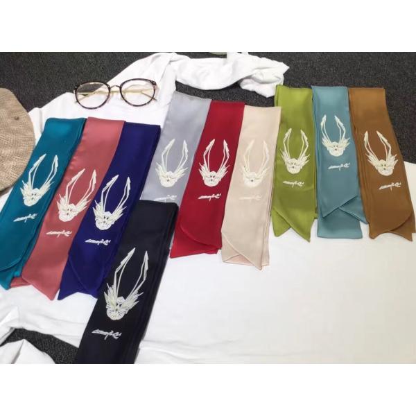 2017 little neck Imitated Silk satin fabric fashion office ladies uniform tie print ribbon scarf 6*120cm 10g