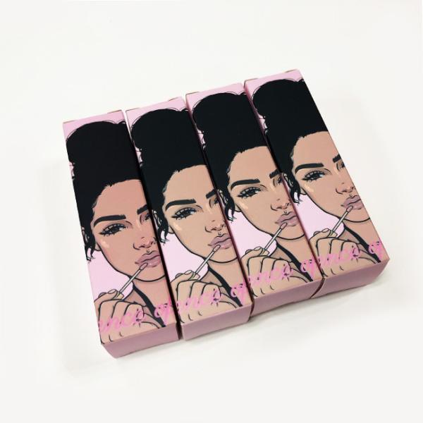 Hot Sale Customized Glossy Lipgloss Tube Folding Cosmetics Packaging Paper Box