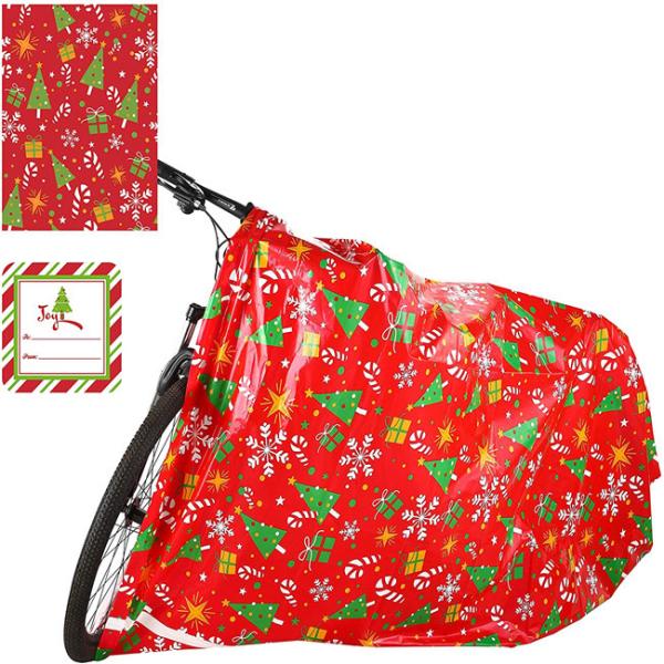 2mils Gravure Printing Christmas Bike Bags 60x70 Inch With Gift Tags
