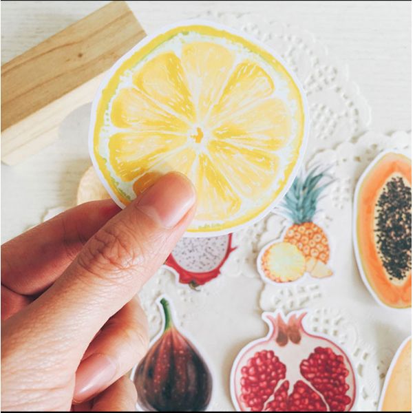 Vegetable Fruit Die Cut Kiss Cut Stickers Roll Pineapple Grape Pear Blueberry