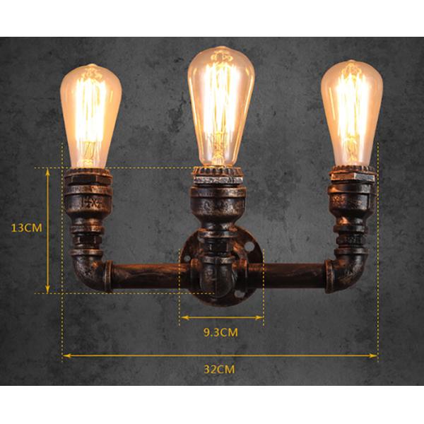 Antique  Filament Bulb Wall Lights Water Pipe Wall Lamp  Antique Bronze Finish