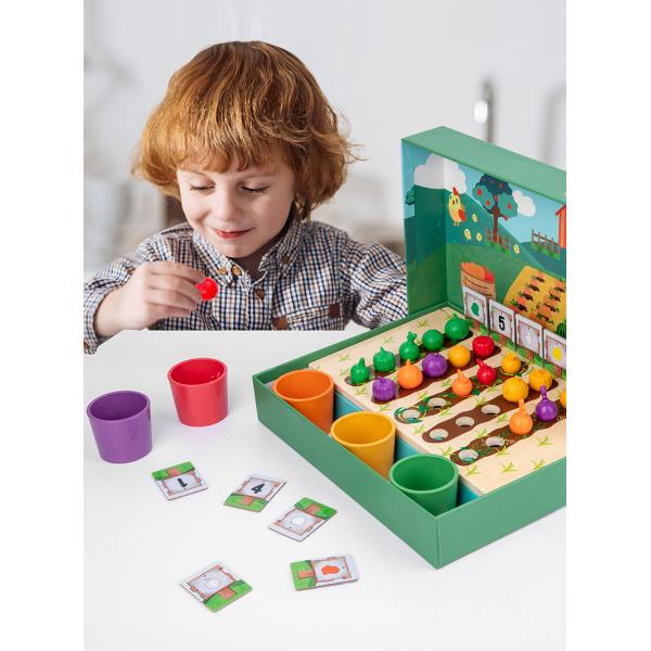 Simulate Farm Kids Wooden Toys Fruits Vegetables Harvest Grow Toys