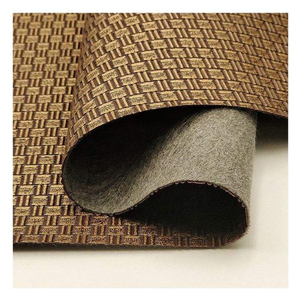 Vente en gros en Pvc en cuivre antique Tissue motif en cuir synthétique artificiel Emballage portefeuille boîte chaussures Carnet de notes Faux tissu en cuir