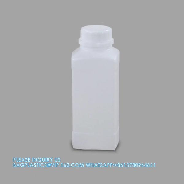 Empty 250 ML 500 ML 1000 ML Wide Mouth Reagent Plastic Square Bottle With Inner Cap