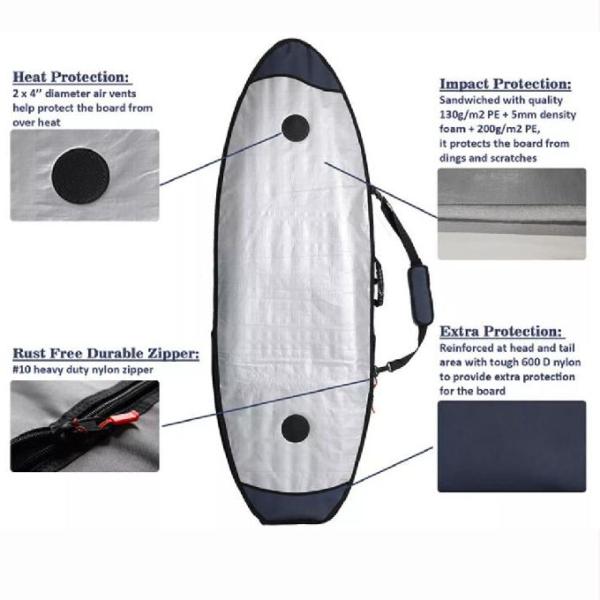 Крышка Суп стоит вверх нося дорожных сумок доски для серфинга затвора на открытом воздухе