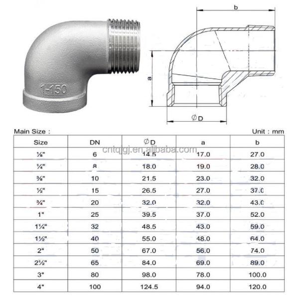 Casting Stainless Steel 304/316 1/2 NPT/BSP Female Thread 45 Elbow Pipe Fitting Connection Nipple for Homebrewing Technics
