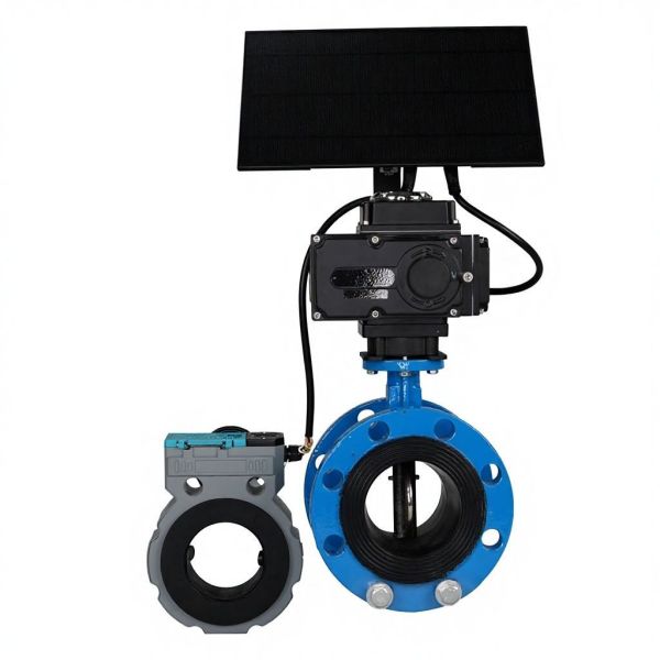 2 Inch Solar-powered WiFi Butterfly Valve Cast Iron Heavy Duty for Intelligent Farm Water Supply