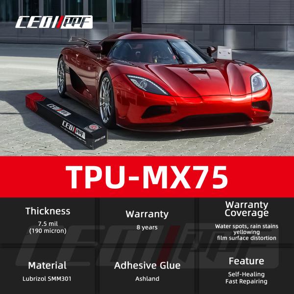 Película de protección de pintura de automóviles de color claro y brillante de estilo de lujo Película PPF con autocuración y anti arañazos