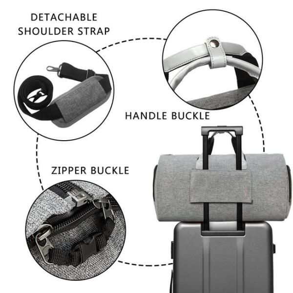 Foldable Sports Duffle Bags Wear Resistant With Shoes Compartment