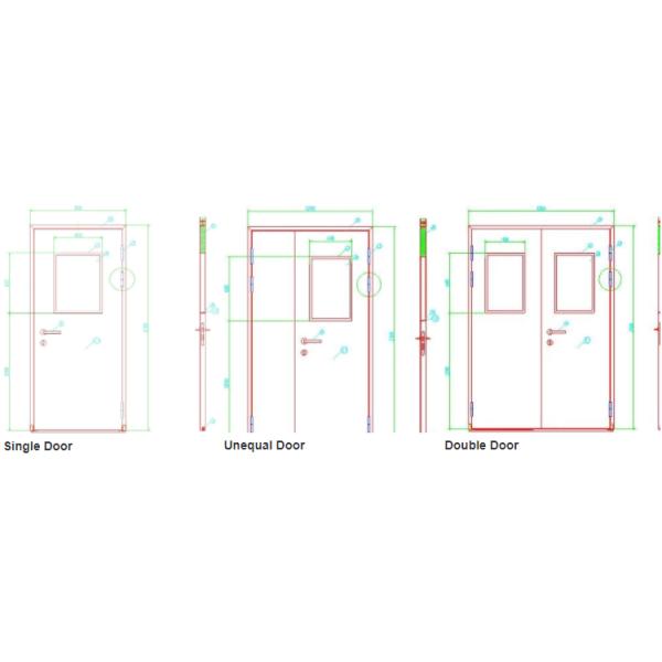 Aluminum GMP Modular Cleanroom Door Anti Corrosion