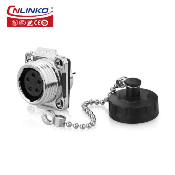 5 Pin Connector Male Female Panel Mount, CNLINKO YW-20 5 Pin Industrial Power Plug to Socket Metal Connector