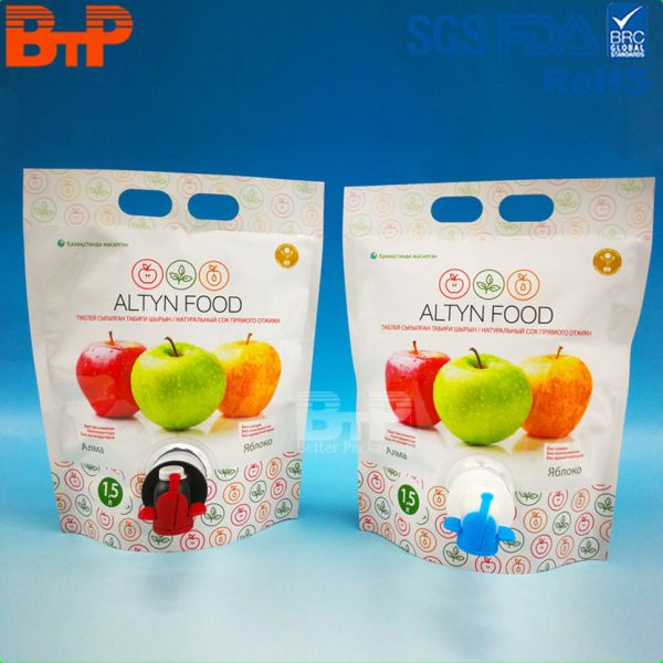 1.5L 2L 3L 5L 10L Aseptic Dispenser Bag in Box with Gravure Printing 9 Colors for Beverage and Liquid Packaging