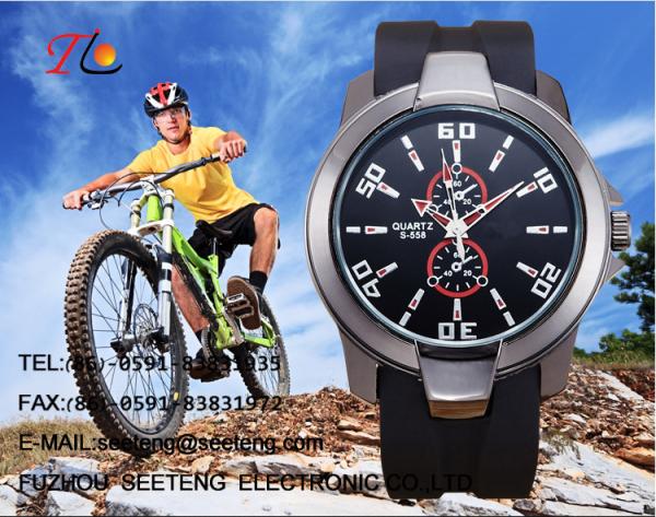 WHOLESALE SILICONE STRAP ALLOY CASE QUARTZ WATCHES MEN WATCH