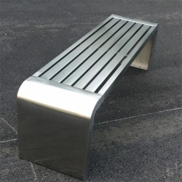 Silver Stainless Steel Outdoor Metal Bench 1800mm-2000mm Length Backless Patio Bench