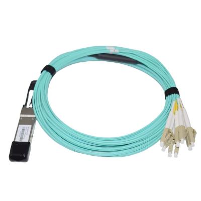 40G QSFP+ To 8xLC AOC 3M Breakout Active Optical Cable For Very Short Distances