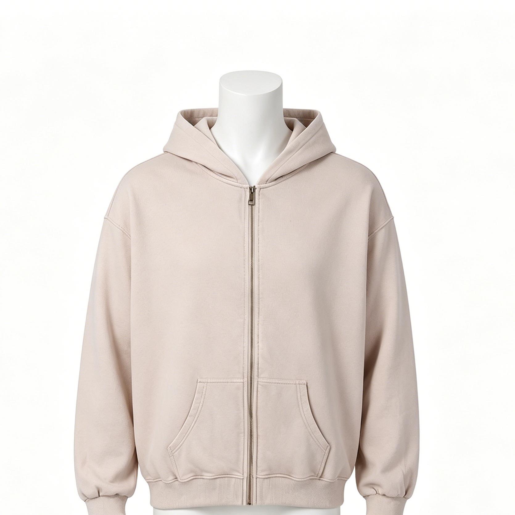 Wax Washed Zip Up Hoodie Cotton Streetwear Oversized Hoodie Oversized For Youth