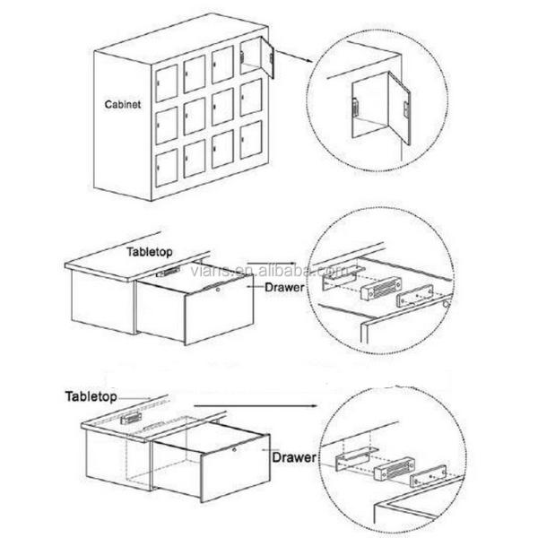 Mini single door electromagnetic lock magnetic lock 60Kg 120Lbs holding force for showcase cabinet door frameless
