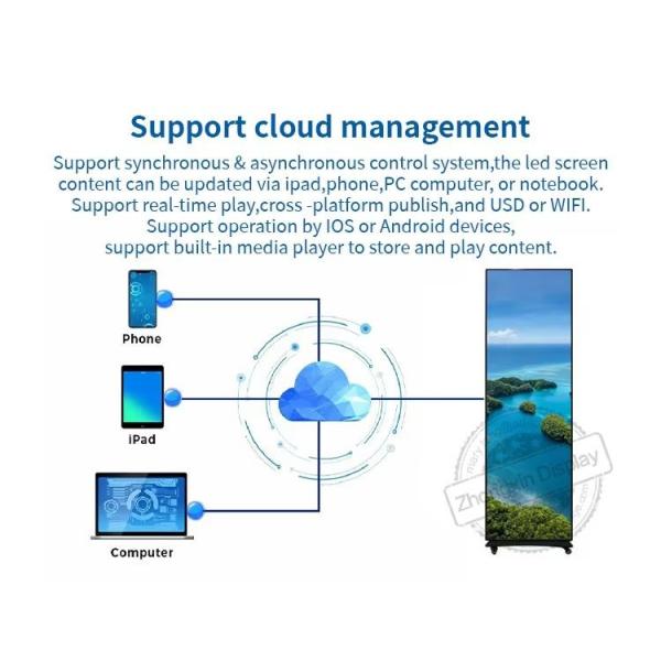 High Brightness Poster Led Display P1.86 P2 P2.5 P3 COB Indoor Commercial Floor Stand Digital LED Poster For Shopping Mall/Cinema