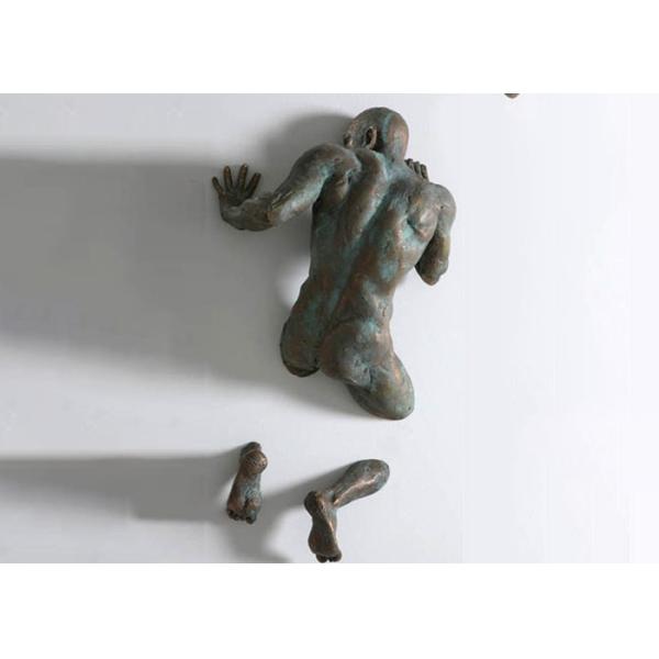 120cm Height Man On Wall Bronze Sculpture For Indoor Decoration