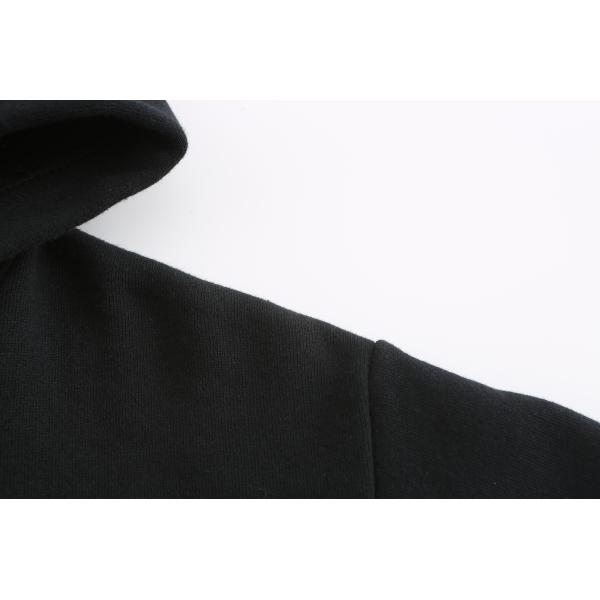 Da planície ocasional do algodão do pulôver 100 dos homens negros longos da luva Hoodie desproporcionado