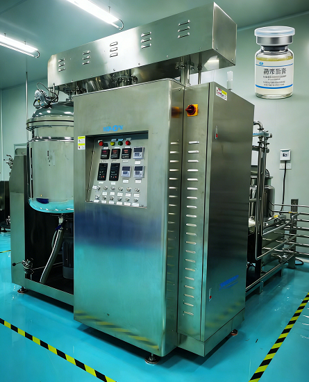 300L Pharmaceutical Ointment Making Vacuum Emulsifying Mixer with Steam Heating