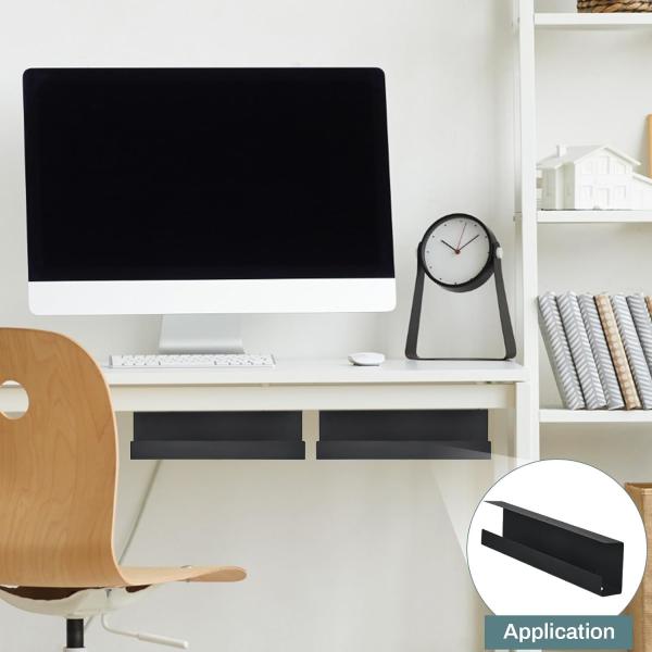 Carbon Steel Under Desk Cable Management Tray Mount Cord Wire Cable Tray for Desk