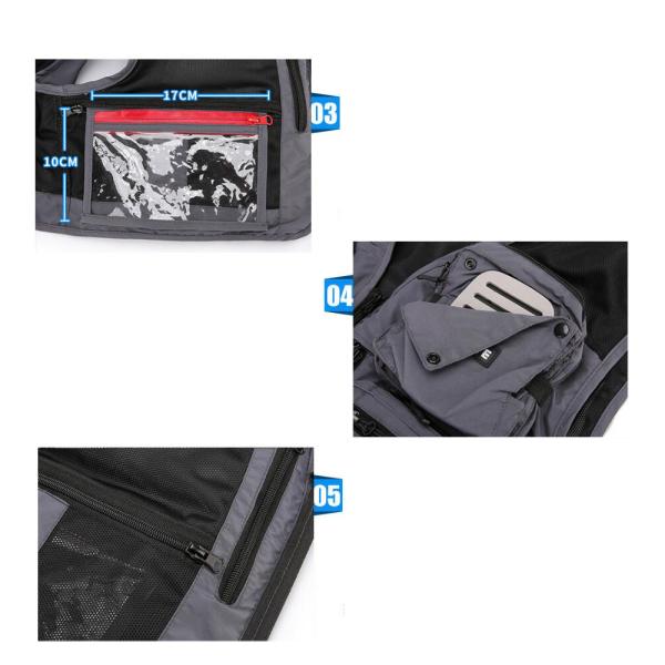 Fishing Hiking Vest Mens Photographer Waistcoat 11 Pockets Sleeveless Jacket