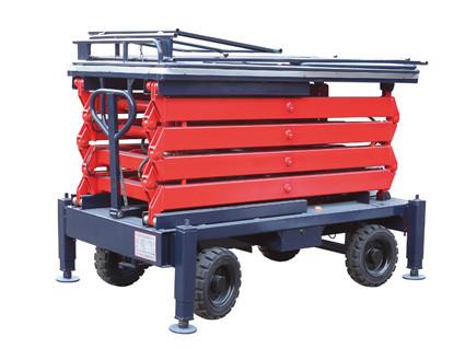 380v 50hz Mobile Scissor Lift Platform 300KG 3 Meter Red Or Customized Color