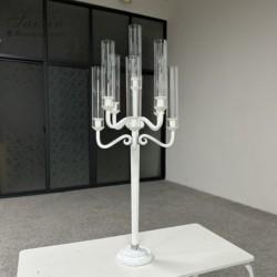 ZT-271B Fête de mariage Grand noir 9 bras porte-bougies pour la table de mariage pièce maîtresse