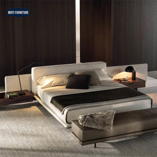 We Can Offer A Sample Luxury Italian Bedroom Set Modern Large Storage King Double Bed Large Front Head Board Wood Side Table