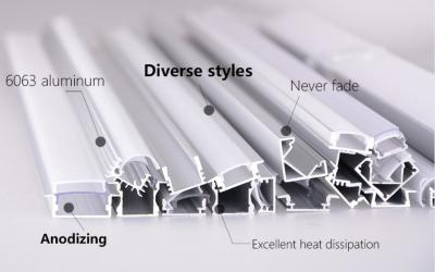 LED Aluminum Profile Black Anodized 6063-T5 national standard alumimum led profile for led strips