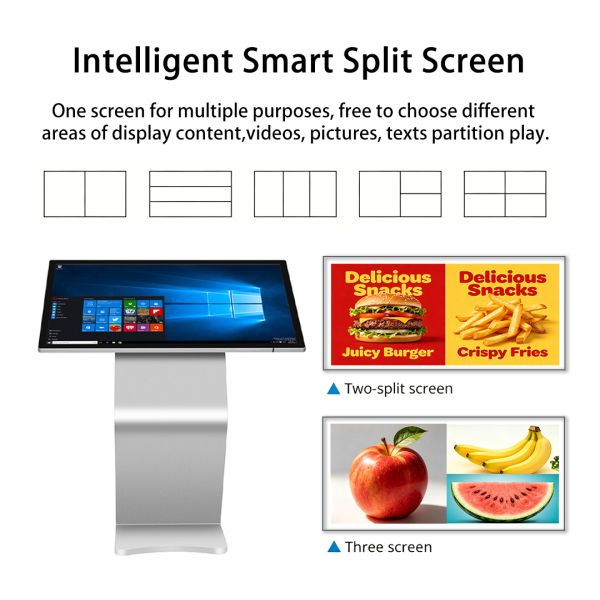 MJK 32 Inch Size FHD LCD Interactive Touch Screen Floor Standing Digital Kiosk Signage for Subway Retail Store Advertising