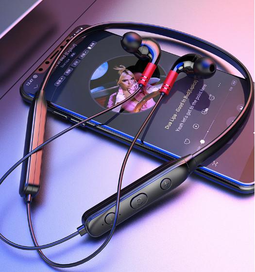 Hanging wireless Waterproof Sports stereo Neckband Bluetooth Earphones Headphones Headset