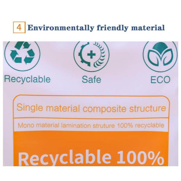 Bolsas de plástico reciclables de ocho lados de fondo plano Bolsa de plástico reciclado Bolsa de cremallera