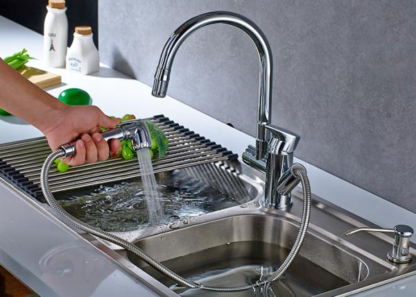 Long Reach 2 Way Kitchen Basin Faucet ROVATE Light Weight With LED Water Sensor