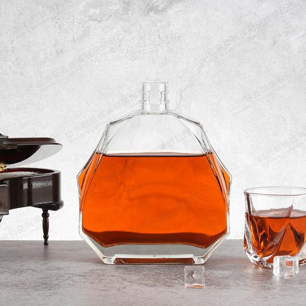 Logo Acceptable Customer's Logo 350ml 500ml 800ml Unique Clear Shape Glass Wine Bottle