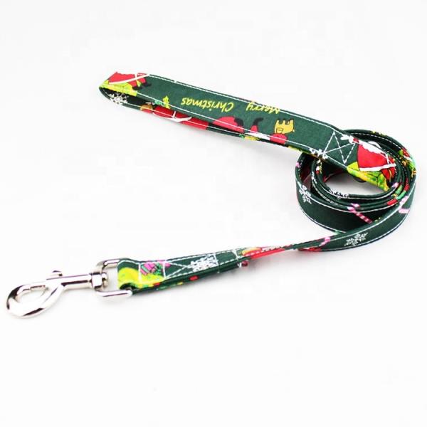 Adjustable Custom Printed LOGO Pet Dog Leash , Durable Nylon Rope Dog Leash