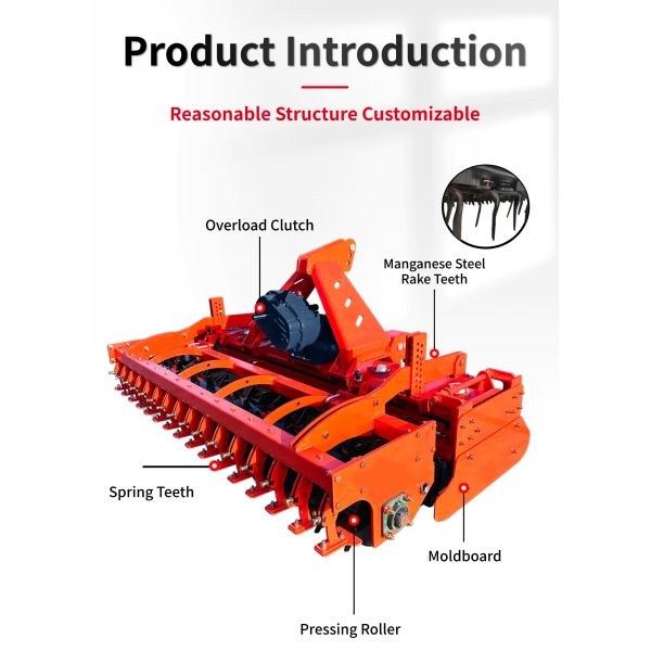Power Harrow Tractor Mounted Harrow with Multi-function Operation High Working Efficiency and Durable Structure