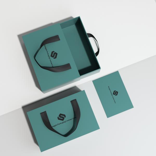 Luxury Jewelry Drawer Box Custom Logo Aseptic Recycled Sponge Lining for Necklace False Eyelashes Tea Box Packaging