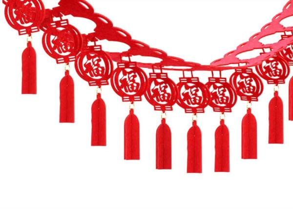 8 Pack 26.2 Long Assembled 2mm felt garland for Chinese New Year