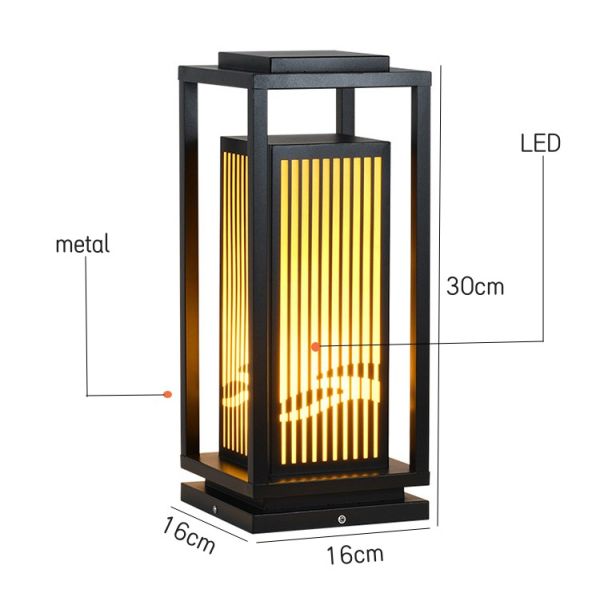 IP 65 Chinese New Style LED Garden Lights with Galvanized sheet Lamp Body for Villa Park